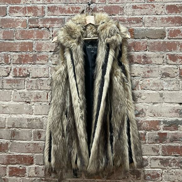 Fabulous Furs by Donna Salyers Faux Fur Long Vest Size XS - Picture 2 of 8